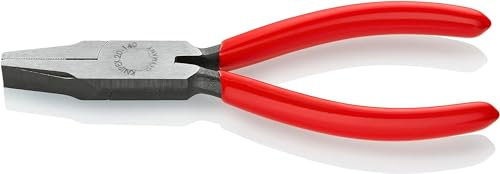 KNIPEX Flachzange mit Kunststoff überzogen schwarz atramentiert 140 mm, 20 01 140
