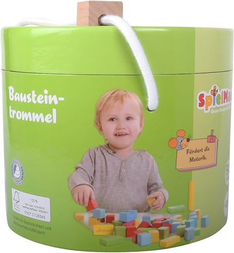 Spielmaus Holz Holzbausteine bunt 50-tlg.