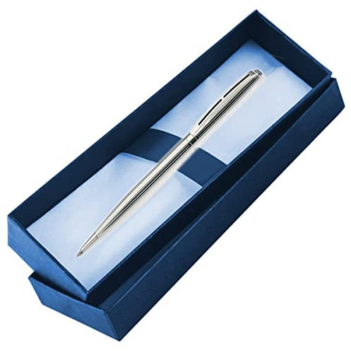 SILBERKANNE Deluxe Kugelschreiber L 14 cm Premium Silber Plated edel versilbert in Top Verarbeitung. Fertig zum verschenken mit schicker Geschenkverpackung