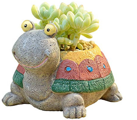 Youfui Cute Animal Form Cartoon Home Dekoration Sukkulente Übertopf Blumentopf (Pferd) - 11 cm x 11 cm x 8.5 cm - Colorful Turtle - Modern - Indoor/Outdoor - Bunt - Drainage Hole