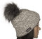 Mütze LIMA grau-mouline 100% Baby-Alpaka Damen-Mütze Herren-Mütze Beanie Bommelmütze Bommel-Haube Pudelmütze