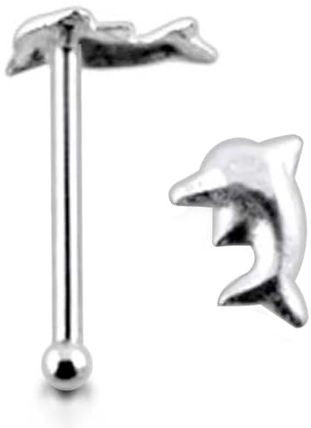 Monster Piercing Schlichte Delphin Top 22 Gauge 925 Sterling Silber Nase Knochen Stud Piercing