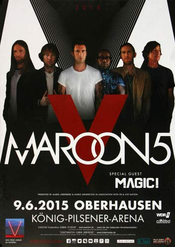 Maroon 5 - This Summer, Oberhausen 2015 » Konzertplakat/Premium Poster | Live Konzert Veranstaltung | DIN A1 «