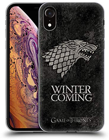 Head Case Designs Officially Licensed HBO Game of Thrones Stark Dark Distressed Look Sigils Soft Gel Case [Military Grade Protection] Compatible With Apple iPhone XR