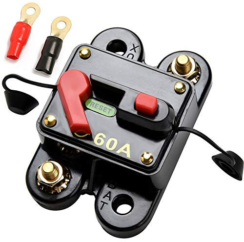 Qiorange 60-300A 60AMP 300AMP Auto Marine Boat Bike Stereo Audio Leistungsschalter Reset Sicherung 12V-24V DC (60A)