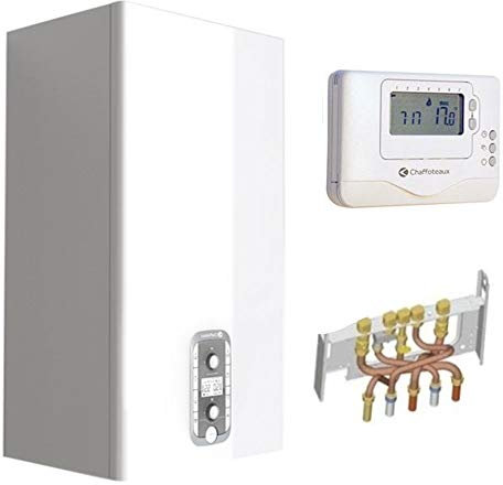 Chaudière Gaz BasNox Ballon Niagara C Nox Chaffoteaux 24 kW/Cheminée Complète (Douilles + Dosseret) avec Thermostat Filaire