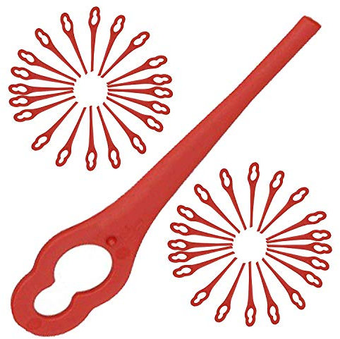 Spares2go Plastic Blades for Ozito Strimmer Trimmer (Pack of 40, Red)