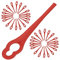 Spares2go Plastic Blades for Ozito Strimmer Trimmer (Pack of 40, Red)
