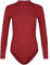 Evoni Damen Body langarm I blickdichter Bodysuit mit Halbkragen für Frauen I Langarmbody aus Baumwolle I Women Body Shaper I Jumpsuit M Bordeaux