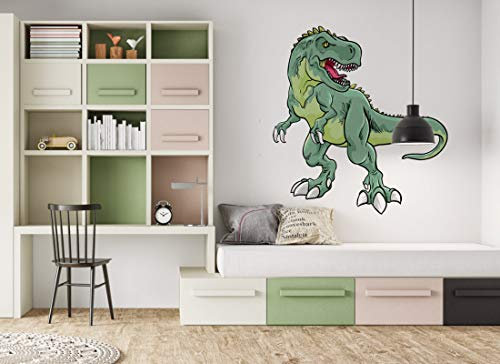 Osomhome Dino Wandtattoo Dinosaurier (100x100cm) I Wandsticker Dinosaurier | Wandaufkleber Wandbild Kinderbilder | Dino Deco Kinderzimmer Junge & Mädchen I T-Rex os3241