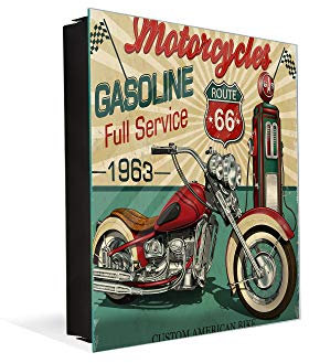 Concept Crystal Schlüsselschrank mit rahmenlosen Whiteboard K03 Route 66 Poster.