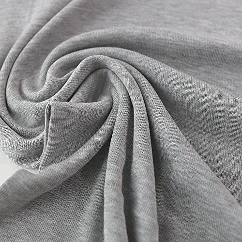 TOLKO 50cm Bündchen-Jersey für Shirt, Kleid, Rock | Kleiderstoff Modestoff Weich Knitterarm Elastisch | 45cm Breit Schlauch Baumwollstoff Meterware (Grau Feinripp)