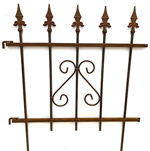 Massiver Edelrost Gartenzaun aus einem Vollrohr 10 mm Durchmesser, der Zaun ist 75 cm x 66 cm groß, er ist aus hochwertigem Stahl gefertigt