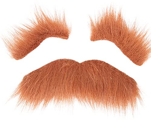 Fake Bart Augenbrauen Set, Selbstklebende Schnurrbärte Augenbrauen Kostüm Festivals Partybedarf Halloween Bart Gesichtsbehaarung Verkleidung Spiel Schnurrbart