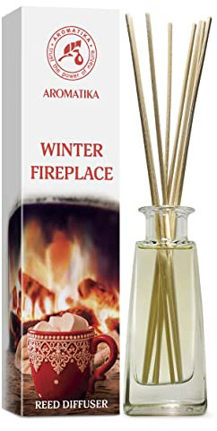 Raumduft Diffuser Winter Kaminfeuer 100ml - Duftdiffusor mit Stäbchen - Holziger und Koniferenartiger Duft - Raumbeduftung - Zimmerduft - Raumluft - Aromadiffusers - Lufterfrischer - Reed Diffuser