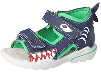PEPINO Ricosta Jungen Sandalen SHARKI,Kinderschuhe,WMS:Mittel,Sommerschuhe,Freizeitschuhe,offene Schuhe,Nautic/neongrün (170),25 EU