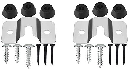 BDHI 2pcs Dart Board Hanging Kit Dartboard Fixing Kit Dartboard Holder Wall Mounting Bracket hooks for Hanging Screw Hook Set Accessories Kits(Y42-2), silver, 4.2x2.8x0.1