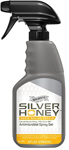 Absorbine Silver Honey Rapid Wound Repair Spray Gel | 236,6 ml | Wundpflegespray für Pferde, Hund und alle Anderen Tierarten | Manuka Honig und MicroSilverTM BG kombiniert