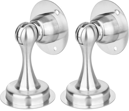 Door Stoppers, Magnetic Door Stop,2-Pack Stainless Steel Door Clips,No Drill Doorstop Install Stronger Floor Door Stops to Keep Your Door Open