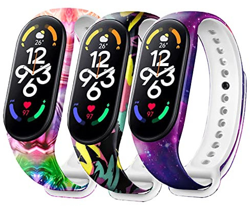 Baaletc Bracelet pour Xiaomi Mi Band 7 / Mi Band 6 / Mi Band 5,Bracelet de Remplacement en Silicone pour Mi Band 5/ Mi Band 6/Mi Band 7