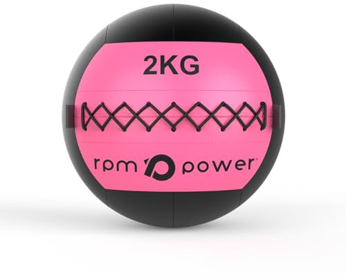 RPM Power Wall Ball - Weicher Medizinball/Wand Medizinball für Ganzkörpertraining und Kraftübungen (2kg-10kg) (2kg - Rosa)