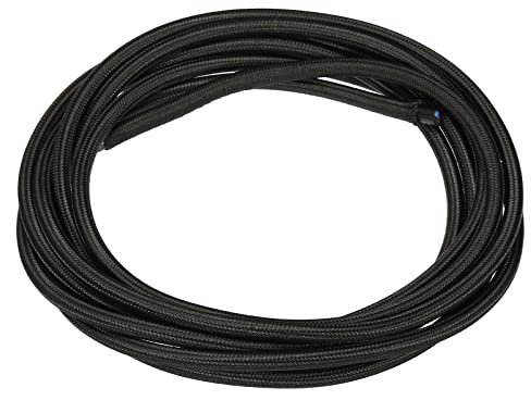 YOKIVE Intrecciato Tessuto Cavo Rivestito, 18AWG Cavo Elettrico Vintage con 2 Nuclei, per Fai-da-Te Progetti Illuminazione, Ottimo per Casa, Festa, Uso Quotidiano (Nero, 9,84 Piedi)