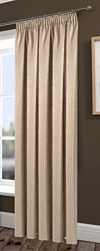 SWIRL Blockout Thermal Efficient Curtains, Door Curtains & Cushion Covers. Available In Grey & Natural. 6 Sizes (Natural, 66 x 90 Single Panel DOOR)
