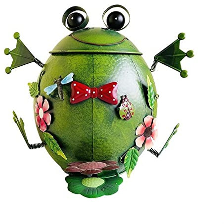 Mülleimer Papierkorb Kreativer Frosch-Mülleimer, amerikanisches rustikales antikes Eisen-Frosch-Ornament, Pedal-Mülleimer for den Außenbereich, den Innengarten, den Balkon, das Wohnzimmer Mülleimer-Au