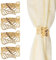 UFURMATE Gardinen-Krawattenrückwände, 4 Stück Metall kreative Vorhangseilschnallen Dekorative Hohlblatt-Vorhang-Tiebacks Federvorhanghalter-Clip für Home Office (Gold)