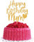 Happy Birthday Mum Cake Topper - Mom Happy Birthday Theme Party Cake Decoration， Mother's Birthday Party Cake Topper
