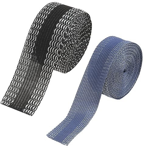 ATBUSS 2 rotoli di nastro adesivo con orlo per pantaloni, 10 m + 3 m, senza cuciture, per pantaloni, nastro autoadesivo con orlo, accessorio fai da te, per jeans, vestiti, cravatta gonna (nero, blu)