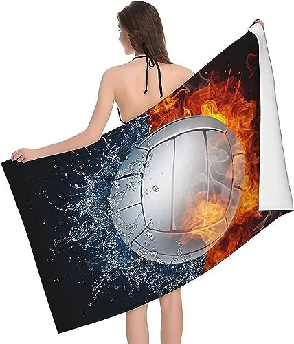 Buohwiwe Volleyball Strandtuch Groß 200x200 cm, Weich Schnell Trocknen Microfaser Handtücher, 3D Strandhandtuch Volleyball Strandtücher Badetuch Strandlaken Handtuch Herren Frauen Badetücher