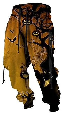 ZRYAZQ Halloween Kostüm Herren Freizeit Hosen Für Herren Jogginghose Herren Mit Tasche Halloween Costume Herren Hosen Mit Gummizug Halloween Kostüm Männer Winter Hosen Herren Sport Hosen Männer