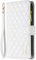 Wallet Case fit for iPhone 15 Pro | 9 Card Holder Slots Zipper Pocket Handbag Case | PU Leather Magnetic Closure Kickstand with Wrist Strap TPU Shockproof Flip Case | White