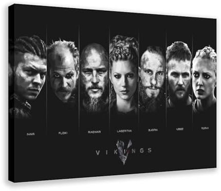 THEGIS Vikings Cover Leinwand Poster Schlafzimmer Dekor Sport Landschaft Büro Zimmer Dekor Geschenk Rahmen-Stil 30 x 45 cm