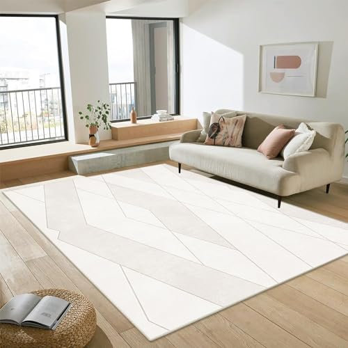 MENGH Teppich Wohnzimmer moderner, Großer Kurzflor Wohnzimmerteppich （Verschiedene Größen und Farben erhältlich） Anti-Rutsch Unterseite, Waschbar bis 30 Grad, Soft Teppich 100x120cm