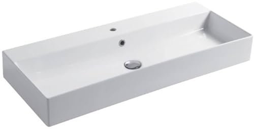 Saqu Square Waschtisch 1 Becken 1 Hahnloch 100x40x12 cm Weiß Glänzend