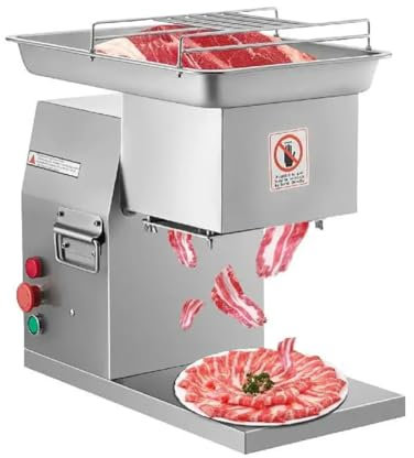 VACSAX Electric Food Slicer, Electric Toast Bread Slicer, 250Kg/H Electric Meat Slicer, Stainless Steel 3mm Blades Meat Cutter, Grinder Machine, for Kitchen Home Appliance Commercial