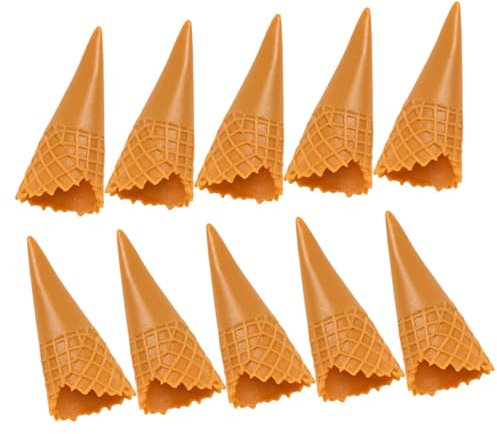 Toyvian 12st Knuspriger Künstliche Eiswaffel Gefälschte Eistüte Künstliche Eistüte Modell Einer Eistüte Essensrequisiten Eiswaffel Aus Plastik Puppenhaus-eistüte PVC Mini Material