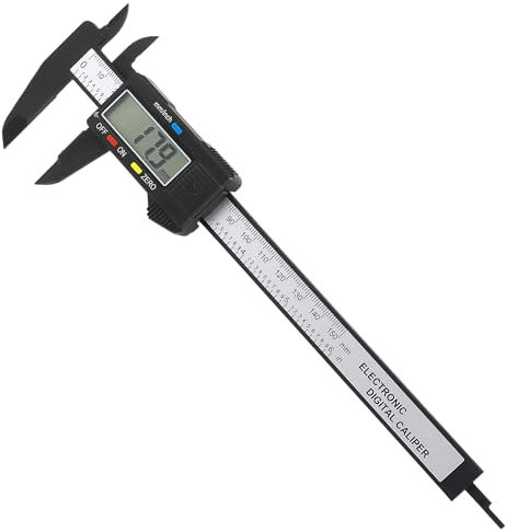 Pied a Coulisse Digital, Pied à Coulisse Numérique en Fibre de Carbone de 150 mm / 6 Pied à Coulisse Numérique à Grand Écran LCD pour les Mesures Externes, Internes, Profondeur et Pas