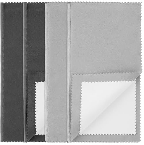 salbsever 4 Stück Silberputztuch Poliertuch, Schmuck Reinigungstuch, Doppelseitige Schmuck Reinigungstücher, Silber Poliertuch 20x20cm für Silber Gold Platin Schmuck Reinigungszubehör