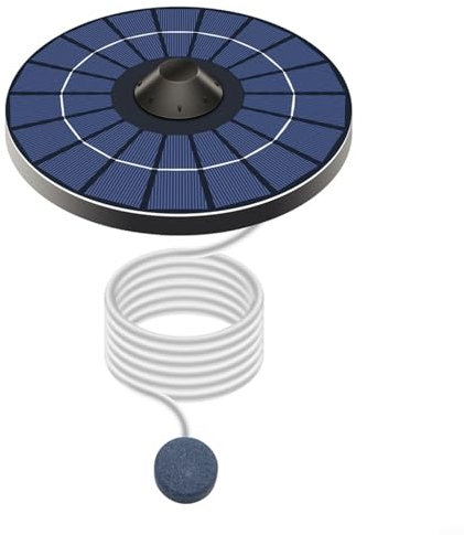 CWOQOCW Pompa di ossigeno per laghetto a energia solare per fontane, stagni e acquari, con tubo dell'aria e pietra a bolle