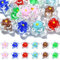UR URLIFEHALL Lot de 12 perles en forme d'étoile en verre soufflé faites à la main avec fleur en émail pour travaux manuels, bijoux, porte-clés, bandeau