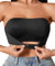 Varsbaby Soutien-Gorge Bandeau Femme sans Bretelles, Anti-dérapant Silicone, Brassière Tube Élastique sans Rembourrage(D452-Black-M)
