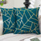 ViaElayu Kissenbezug 40 x 40 Türkis Sofakissen mit goldenem geometrischem Deko Kissen Samt kissenbezüge Moderne Kissen Quadratische Kissen bezüge Dekoration 2er Set Schlafzimmer