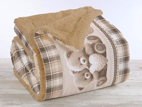 IlGruppone Passione Casa Coperta Plaid in Pile Sherpa Invernale, Morbida e Calda, Pelosa in Finta Pelliccia Singola Matrimoniale Doppio Lato-Peluche-Una Piazza 150x200
