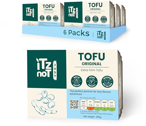 iTz noT JUST TOFU Original (Pack of 6 x 280g) | Vegan Tofu Block | High Protein Plant-Based Food | Nigari Coagulated | Gluten-Free & Low Fat | Versatile Cooking Ingredient for Healthy Meals