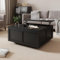 radelldar Couchtisch Wohnzimmertisch höhenverstellbar Stauraum, (40-54) x 80 x 80cm, Schwarz