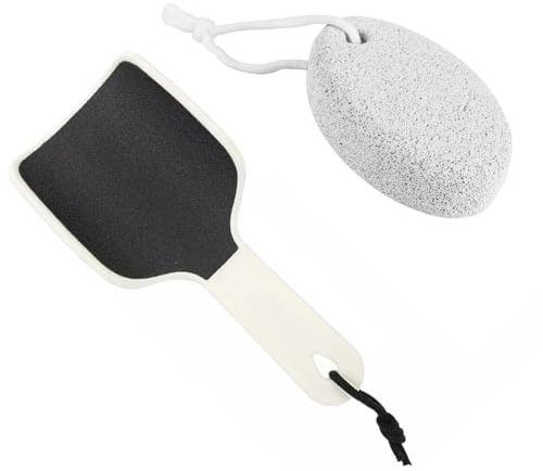 Ruayia Bimsstein Fußpflege *1 + Hornhauthobel *1, Lavastein Fußpflege Hornhaut, Fußraspel und doppelseitige Fußfeile Entferner, Hornhaut Fußpflege für nasse und trockene rissige Füße