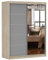 Fabryka Mebli Idźczak Kleiderschrank mit Spiegel, Schiebetüren - Schwebetürenschrank, Schlafzimmerschrank - ‎61 x 150 x 200 cm - Schrank für Schlafzimmer, Ankleidezimmer, Garderobe - Sonoma/Grau